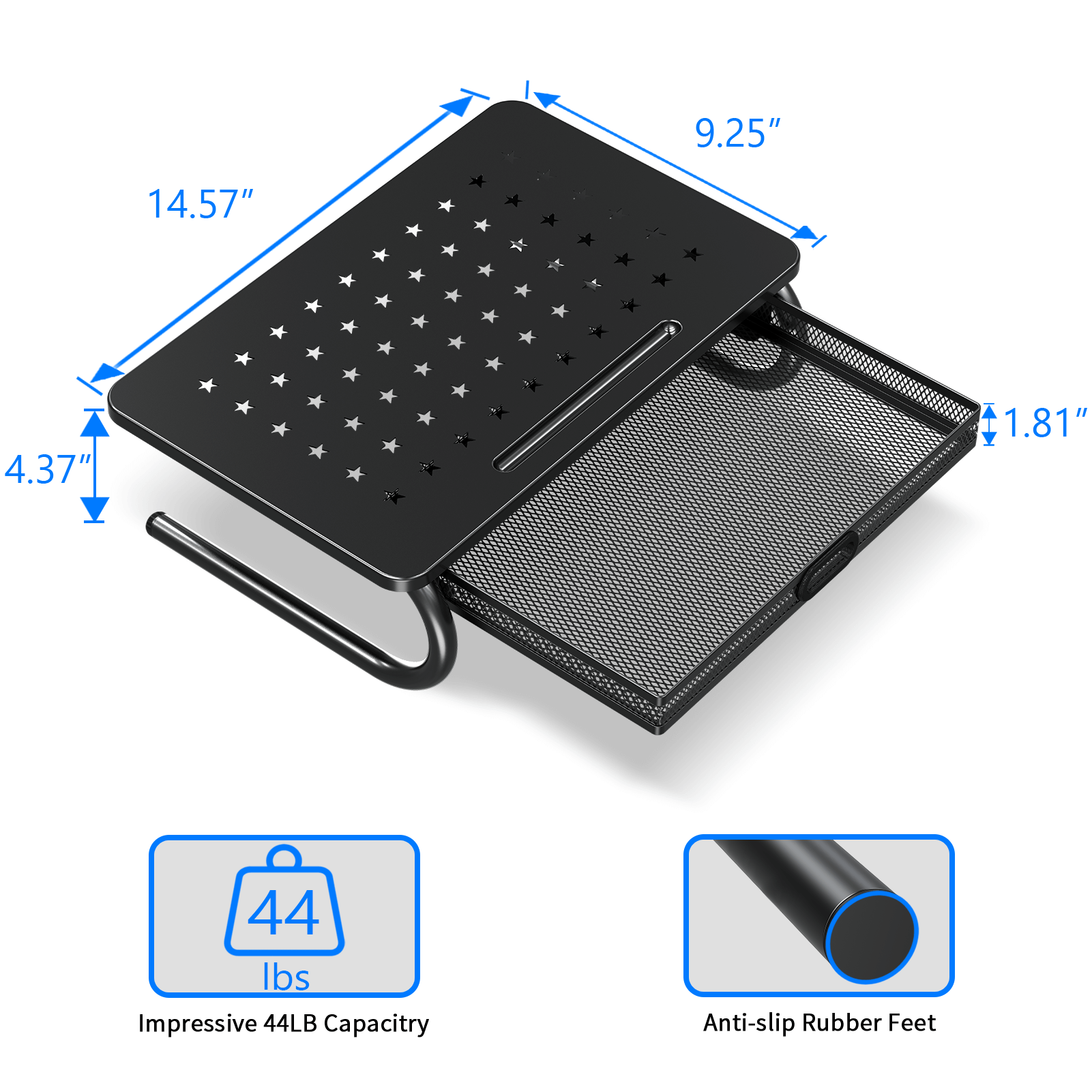 Zimilar U shaped Monitor Stand with Drawer Size