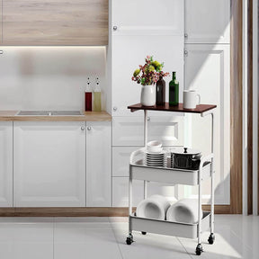 3 Tier Rolling Cart with Lockable Wheels