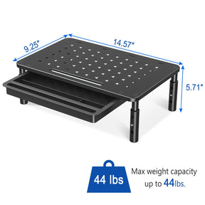 Adjustable Monitor Stand with Divided Drawer