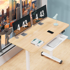 WOKA Electric Height Adjustable Standing Desk with Keyboard Tray