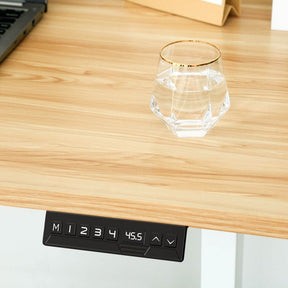 Oak Top height adjustable standing desk with dual motors operates quicker and smoother 