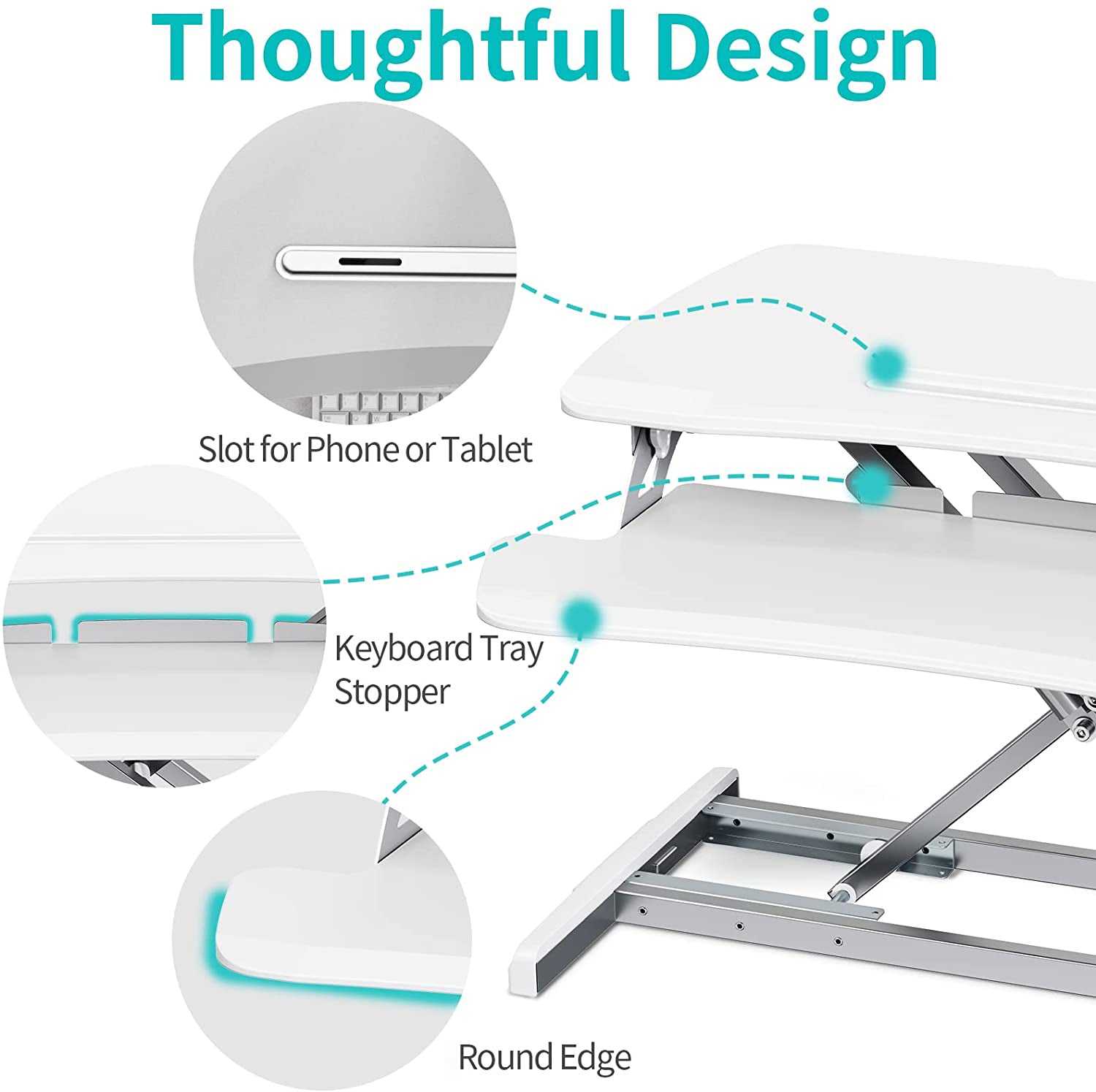 desk riser with thoughtful design White