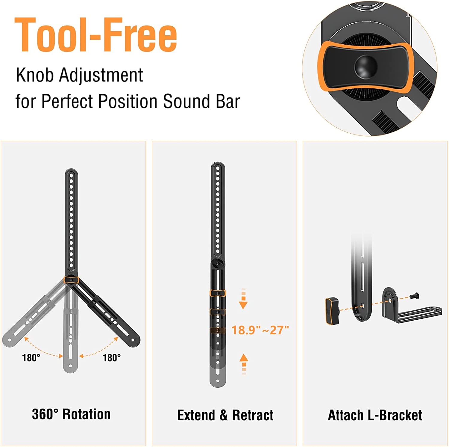 Smatto Soundbar Mount Sound Bar TV Bracket