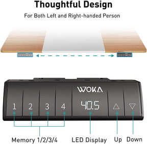 Deep Oak + White electric sit stand desk