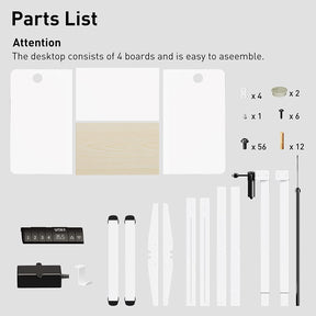 White +Oak standing desk comes with neccessary hardware