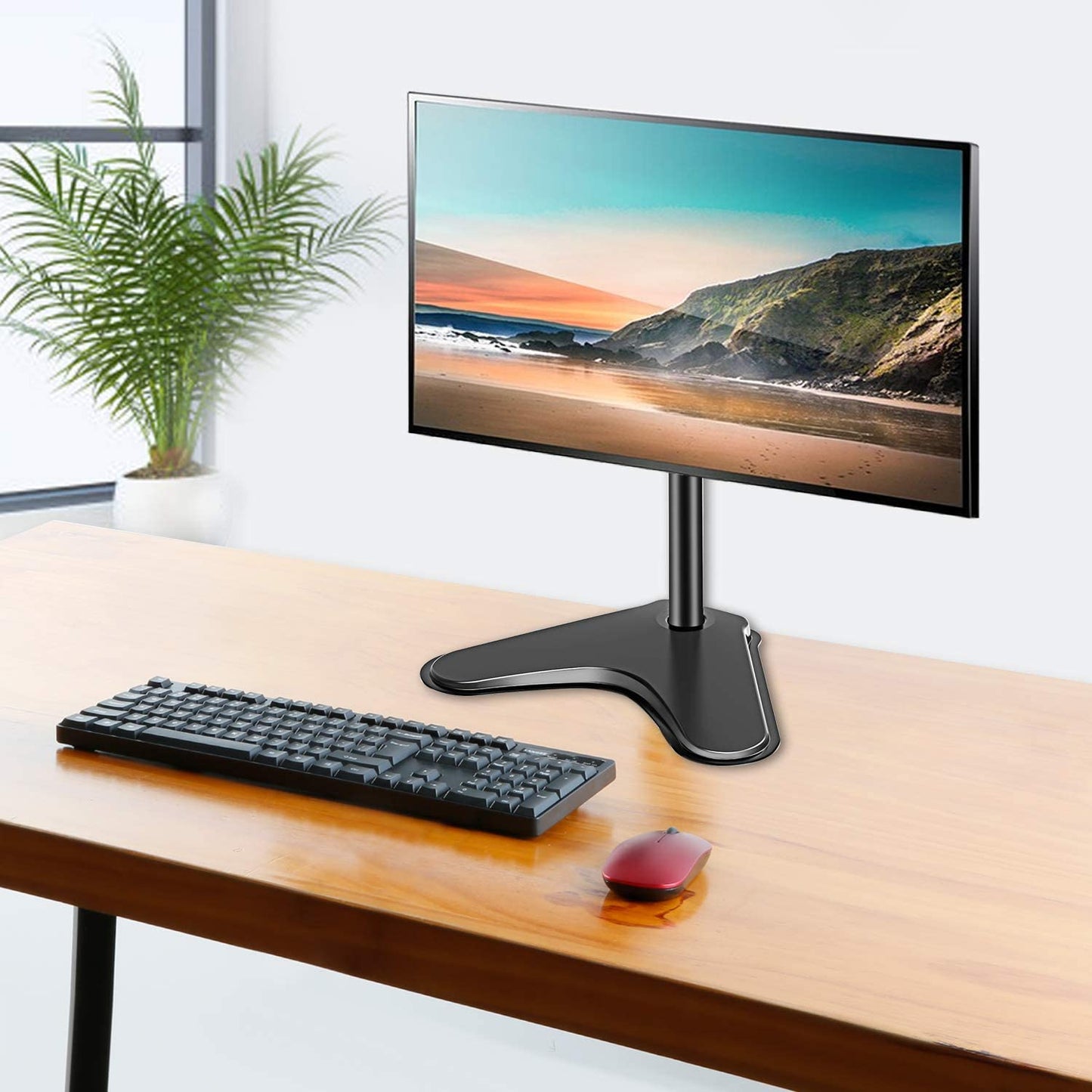 single vertical monitor desk stand 