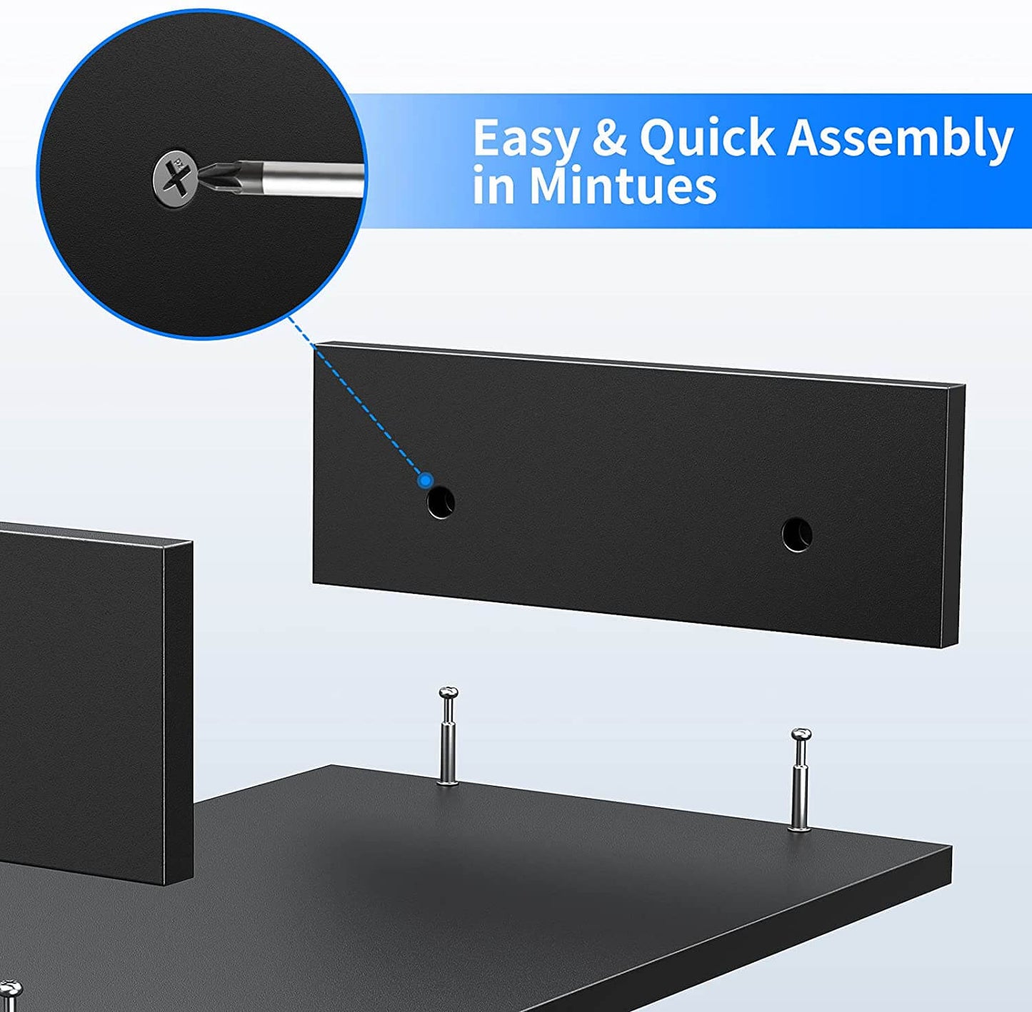 WOKA Black 3 shelf computer monitor stand easy assembly