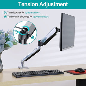 Single Arm gas spring monitor arm to adjust the monitor effortlessly