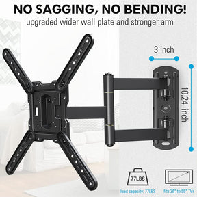 corner TV mount with upgraded wall plate and strong arm