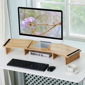 Dual Monitor Riser with 3 Shelf