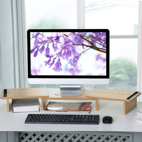 Dual Monitor Riser with 3 Shelf