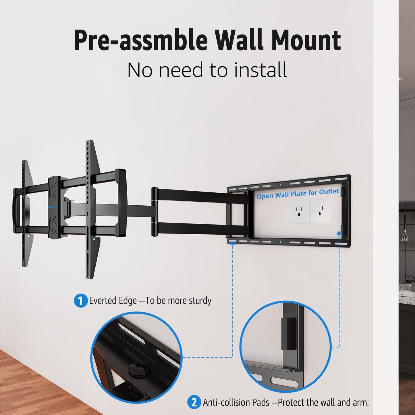 Full Motion TV Wall Mount For 42"-90" TVs MUT0059