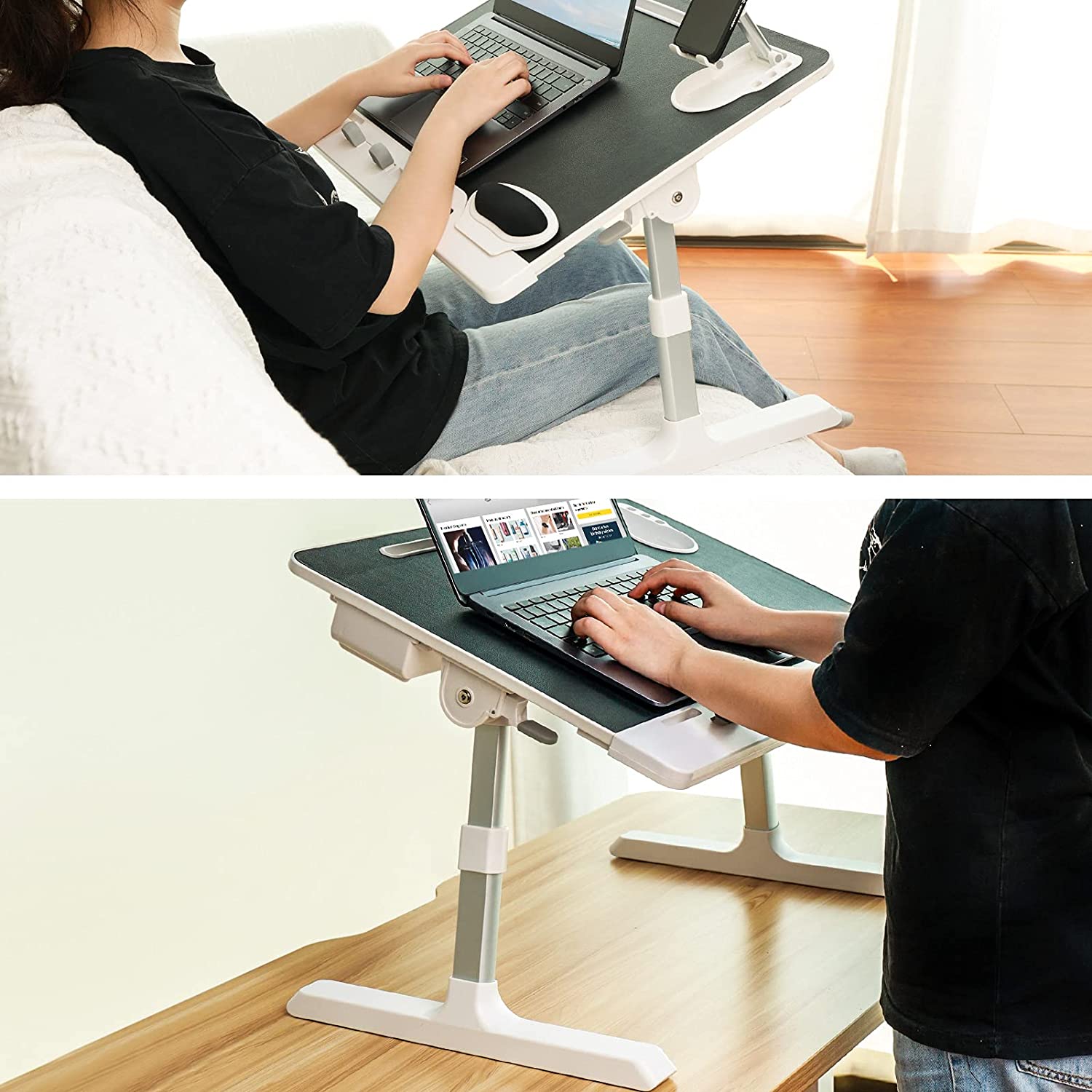 Black portable laptop table