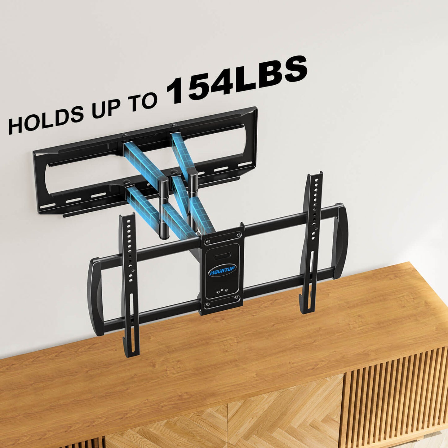 large TV wall mount loads a TV up to 154 lbs