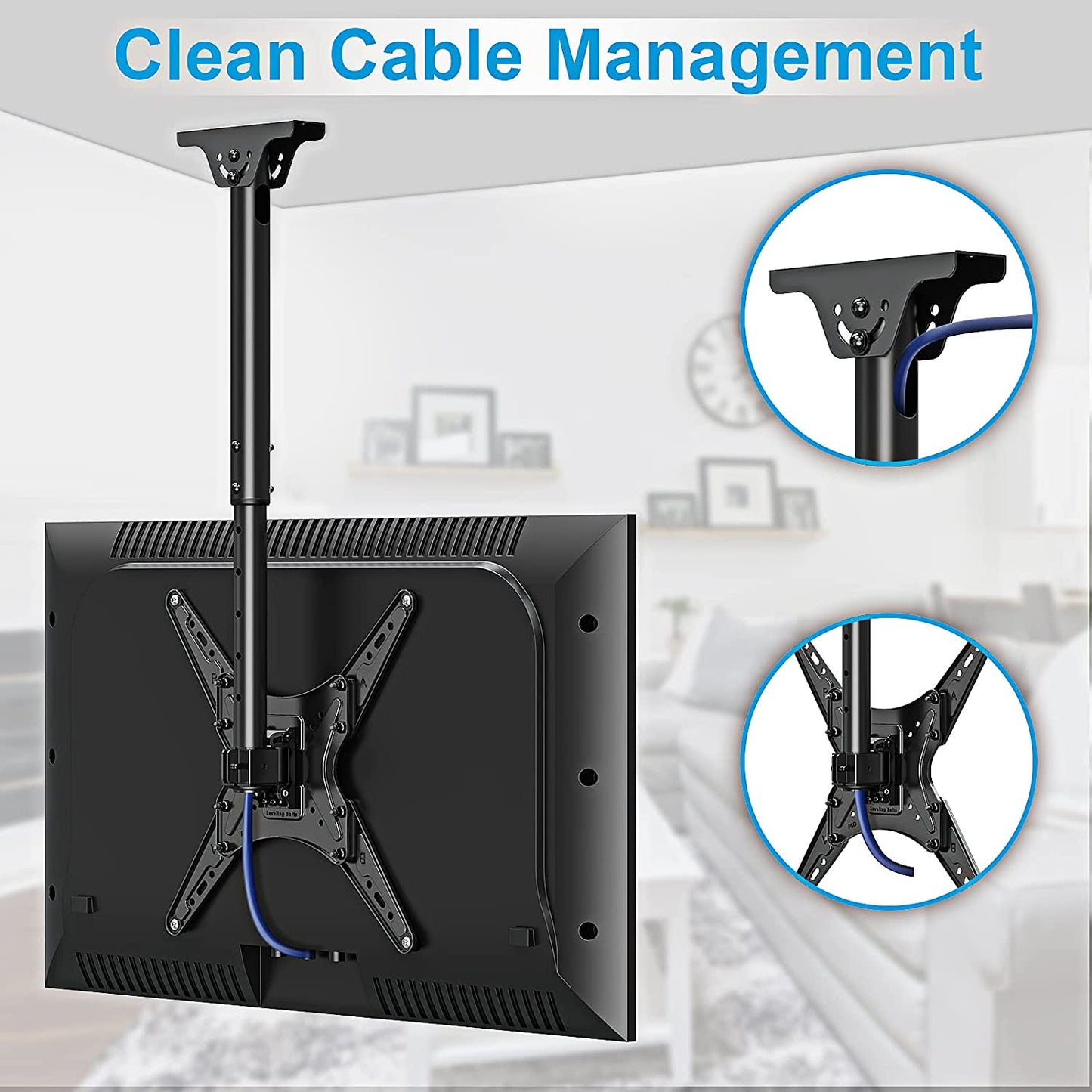 ceiling tv mount with cable management