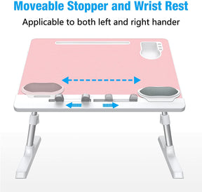 pink bed table for laptop