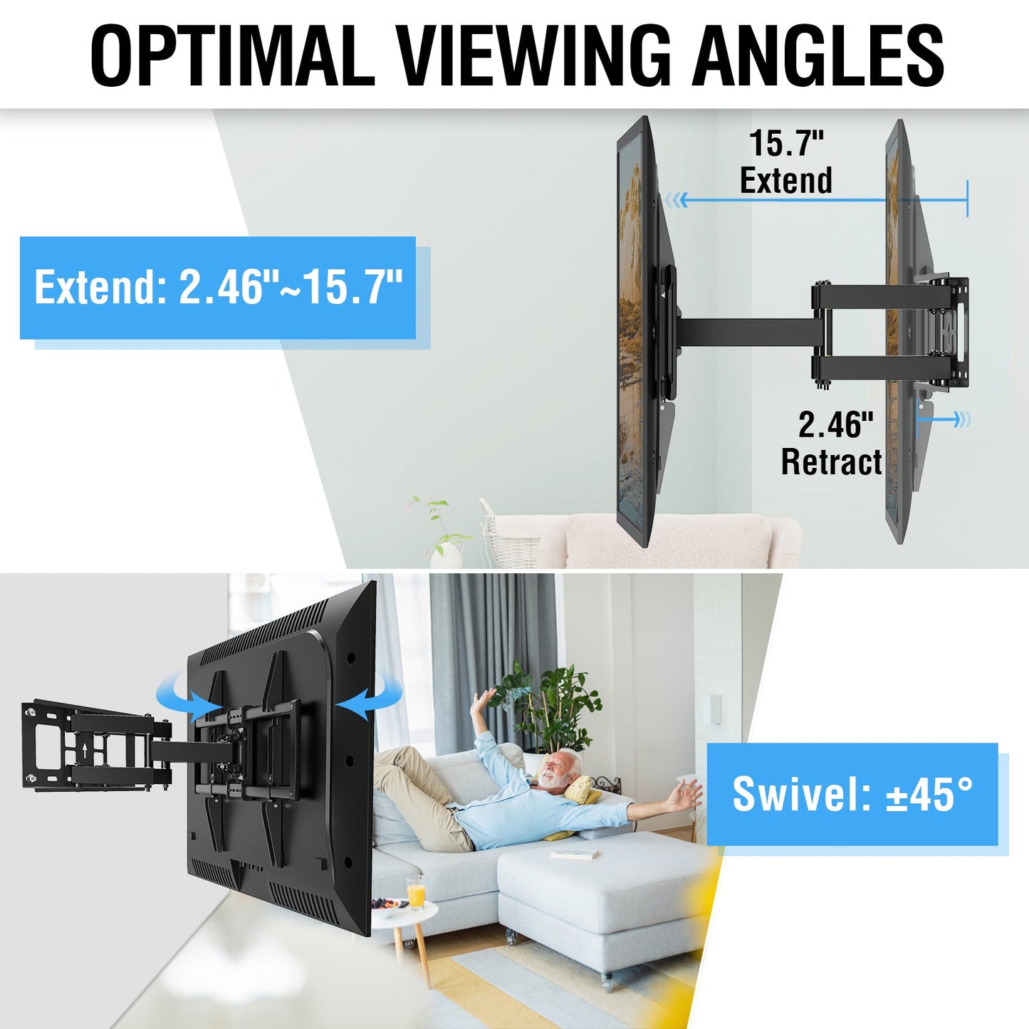 Full Motion TV Wall Mount for 37''-82" TVs MUT0054